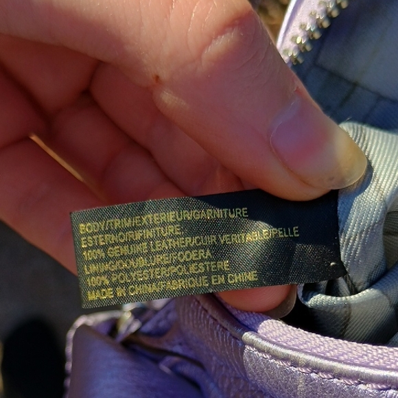 Aimee Kestenberg Purple Metallic Genuine Leather "Sorry I'm Late" Shoulder Bag - Picture 9 of 11